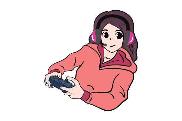 Anime-style Girl Gaming Designs Amp Crafts