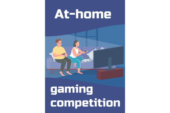 At Home Gaming Competition Poster Graphic Template