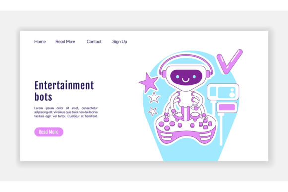 Entertainment Bots Landing Page: A Designer's Take on Modern Graphics