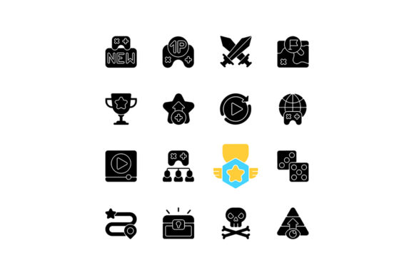Game Menu Black Glyph Icons Set Review