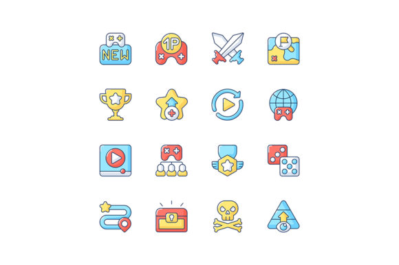 Game Menu RGB Color Icons Set for Graphics & Icons