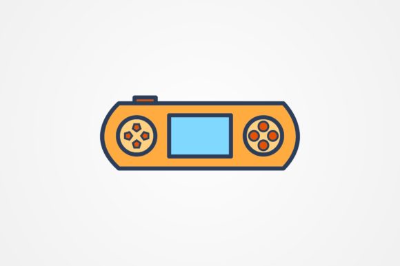 Gaming Console Line Filled Icon for Branding and Graphics