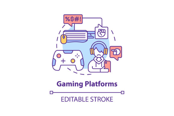 Gaming Platforms Concept Icon for Graphics and Icons