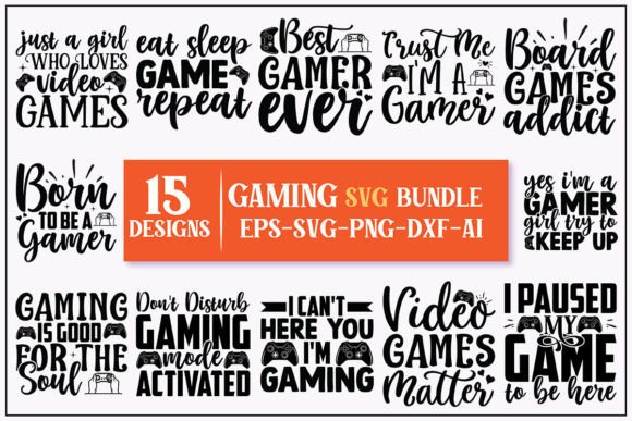Gaming SVG Designs Bundle for Graphics and Crafts