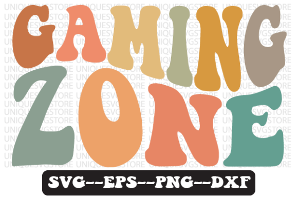 Gaming Zone Retro Wavy Svg Design for Graphics and Crafts