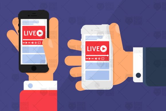 Live Streaming in Hand Illustration: Premium Graphics for Makers