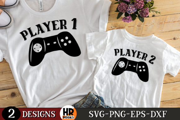 Player 1 Player 2, Funny Gaming Dad SVG Graphics Crafts