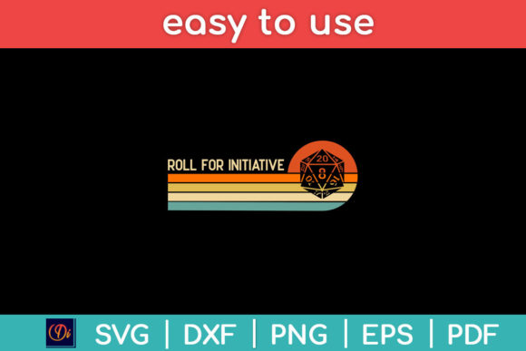 Roll for Initiative D20 Graphics for Print Templates