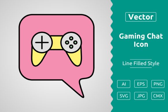 Vector Gaming Chat Filled Outline Icon Review