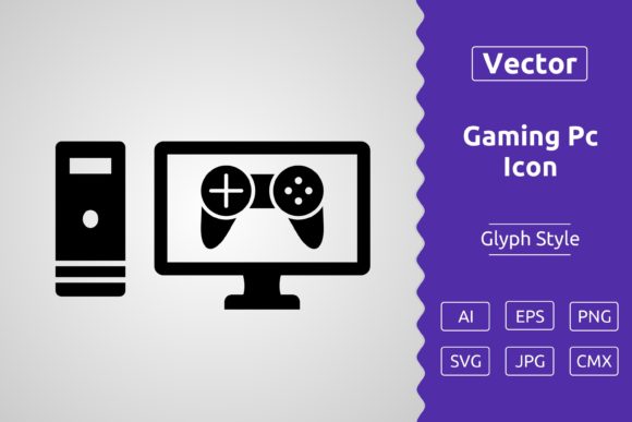 Vector Gaming Pc Glyph Icon for Crafting and Graphics